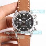 Swiss Tudor Black Bay Chrono Replica Watch Black Dial Silver Bezel